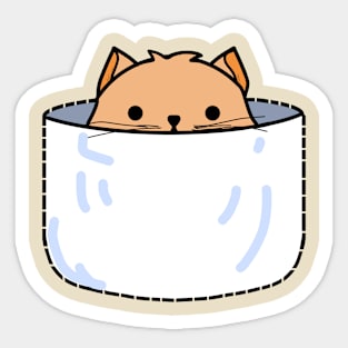 Orange Pocket Kitten Sticker